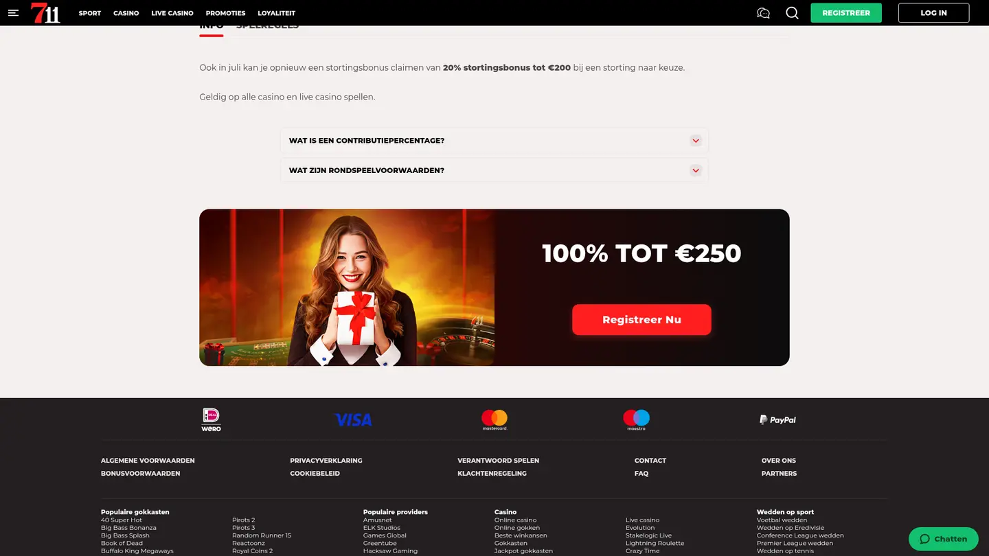 711 Casino — Deposit methods