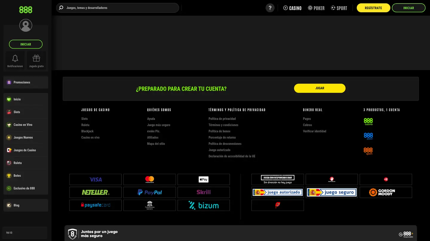 888 Casino ES — Support in detail