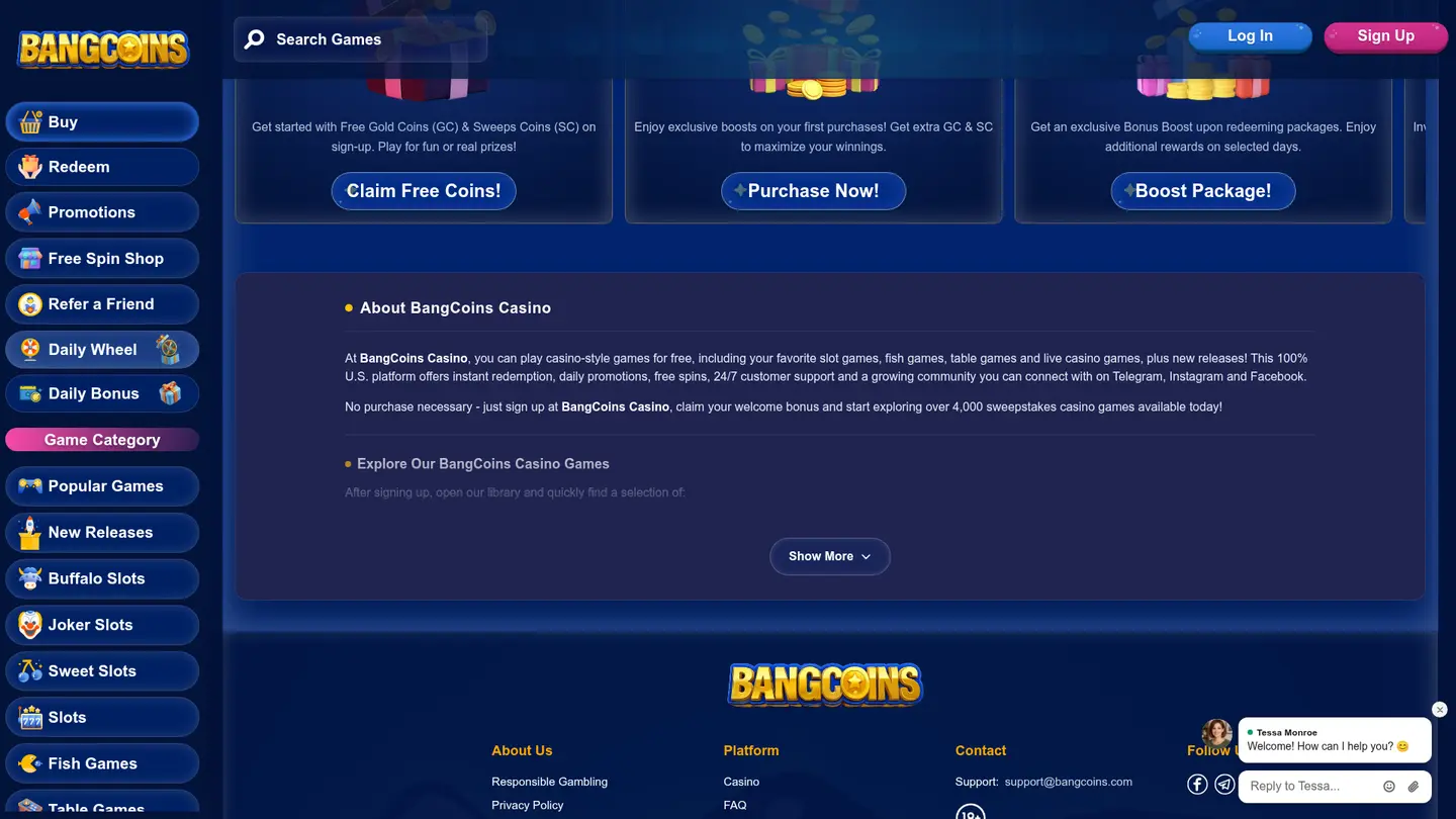 BangCoins Casino — Payment methods and licensing