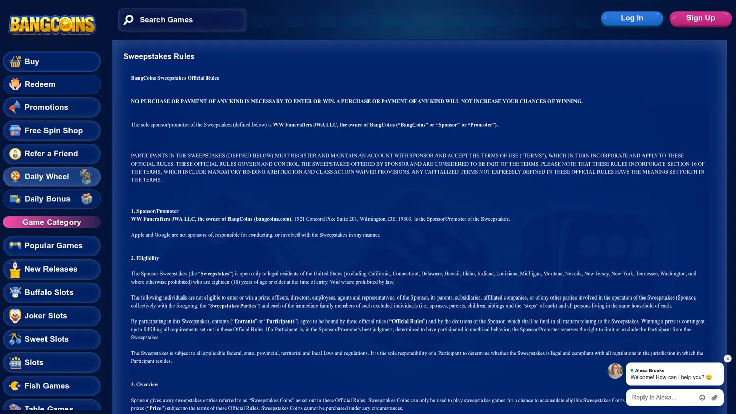 BangCoins Casino — Withdrawal terms
