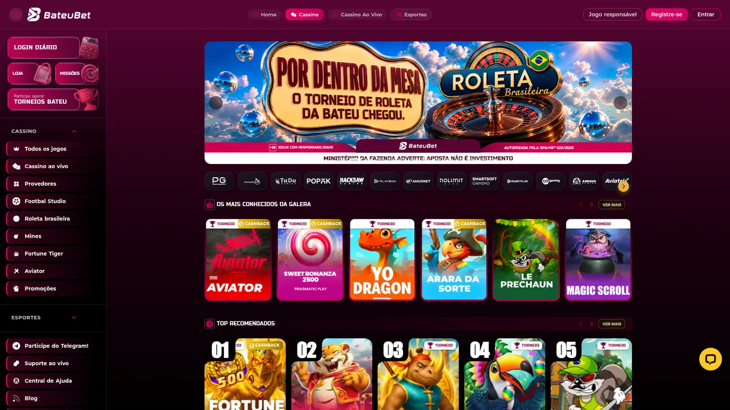 BateuBet Casino — More of the lobby