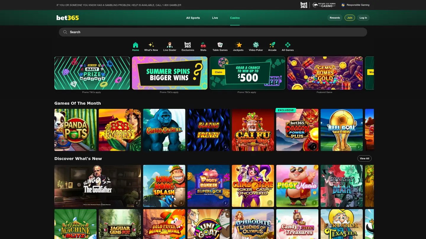 bet365 Casino MI — Forsíðan