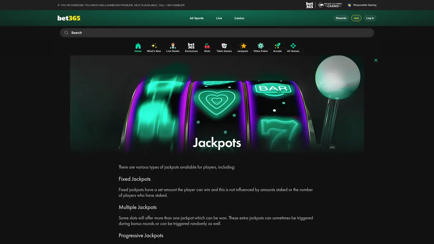 bet365 Casino MI — Skilmálar útborgana