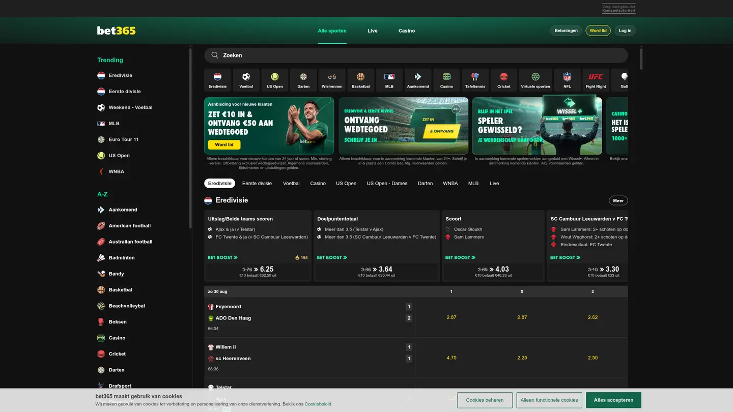 bet365 Casino NL — Payment methods and licensing