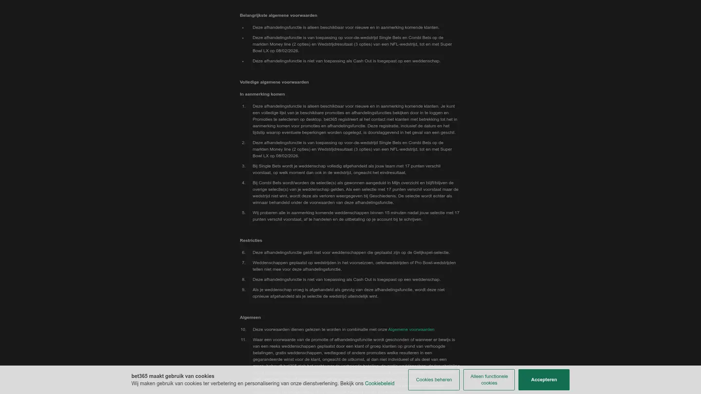 bet365 Casino NL — Terms in detail