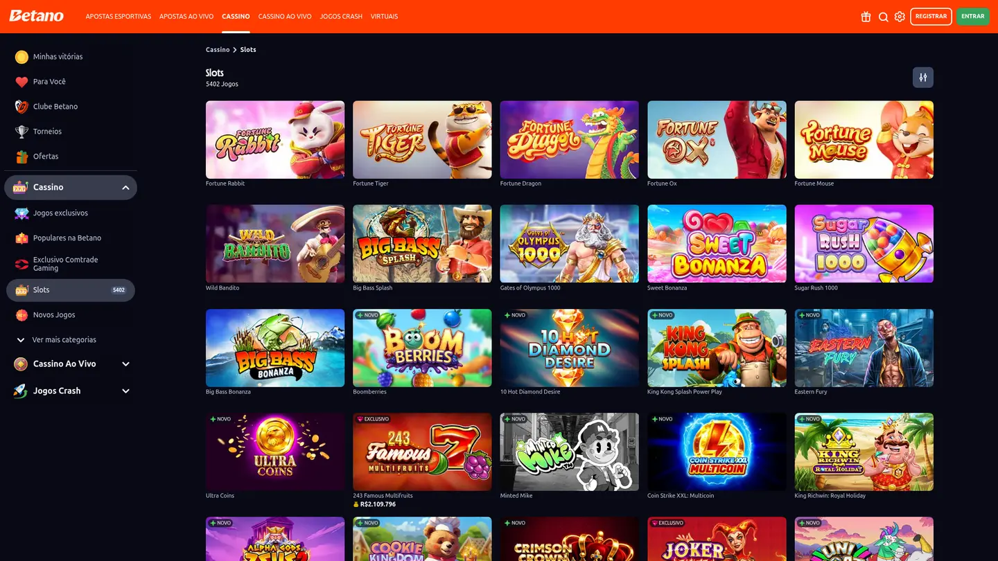 Betano Casino BR — Game lobby