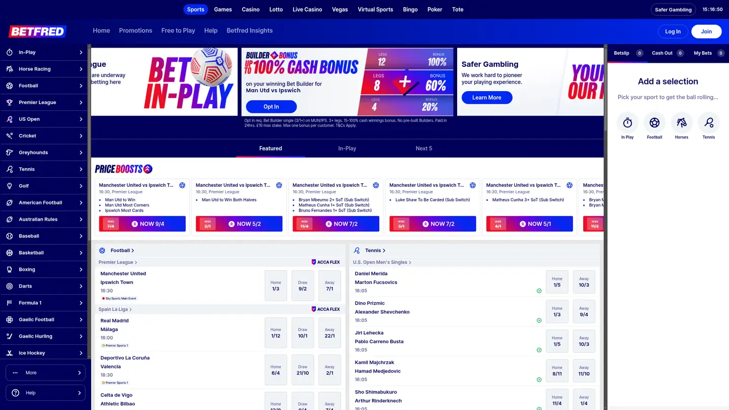 Betfred Casino — Payment methods and licensing