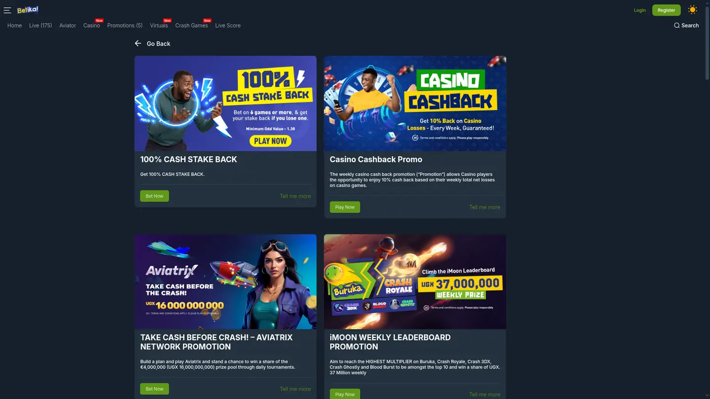 Betika Casino — Promotions