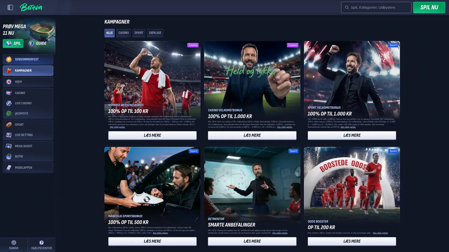 Betinia Casino DK — Promotions