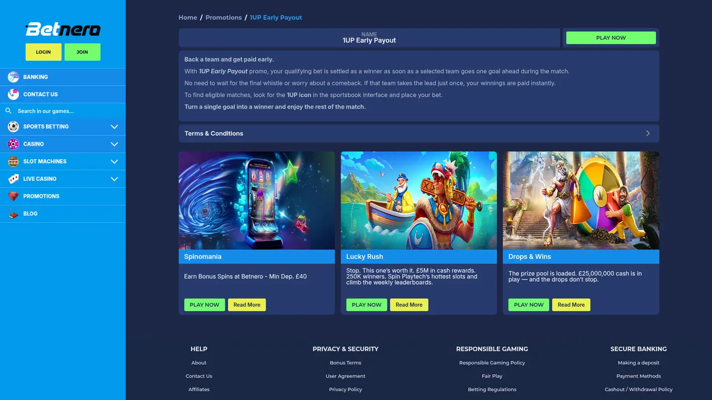 BetNero Casino UK — Withdrawal terms