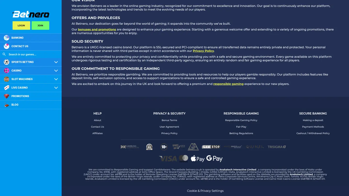 BetNero Casino UK — Support in detail