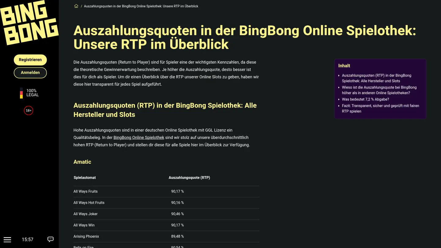 BingBong Casino — Banking