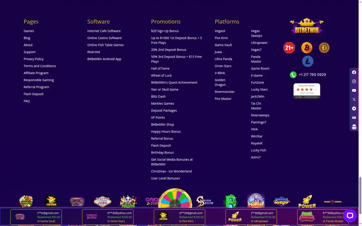 BitBetWin Casino — Payment methods and licensing