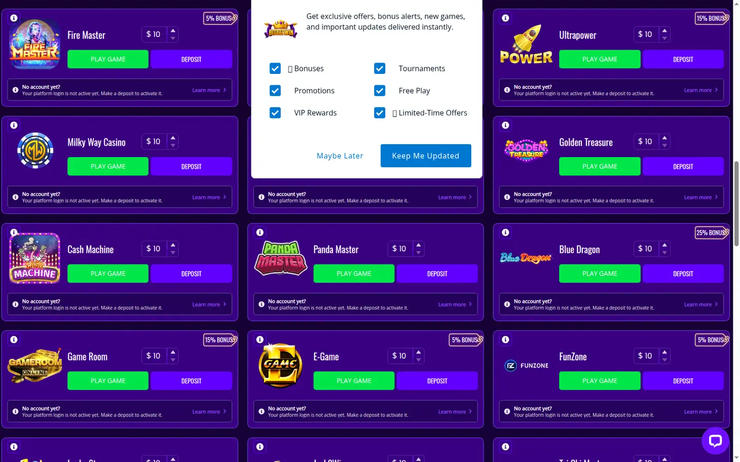 BitBetWin Casino — Deposit methods
