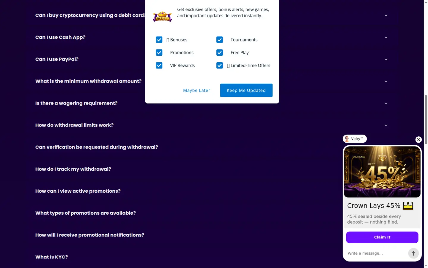 BitBetWin Casino — Support in detail