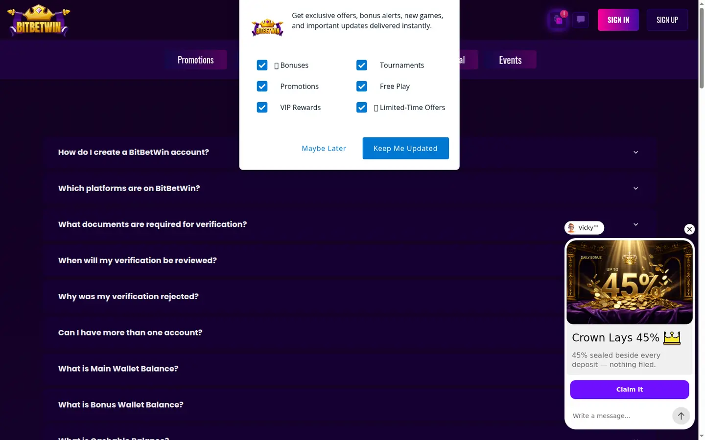 BitBetWin Casino — Support and licensing