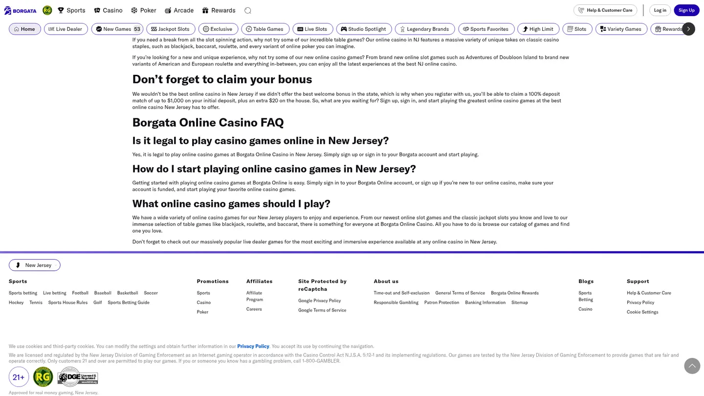 Borgata Casino NJ — Payment methods and licensing