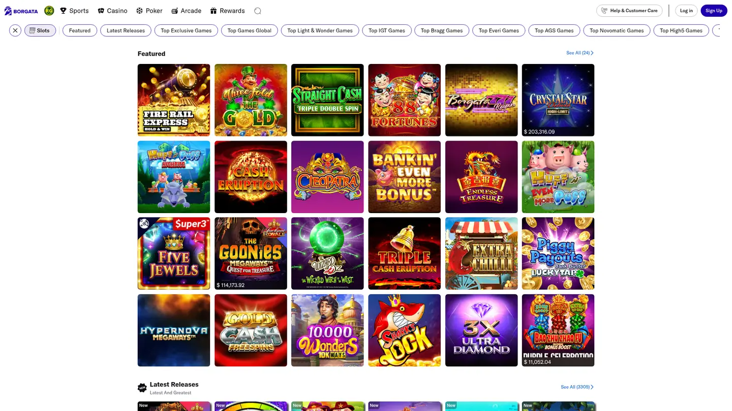 Borgata Casino NJ — Game lobby