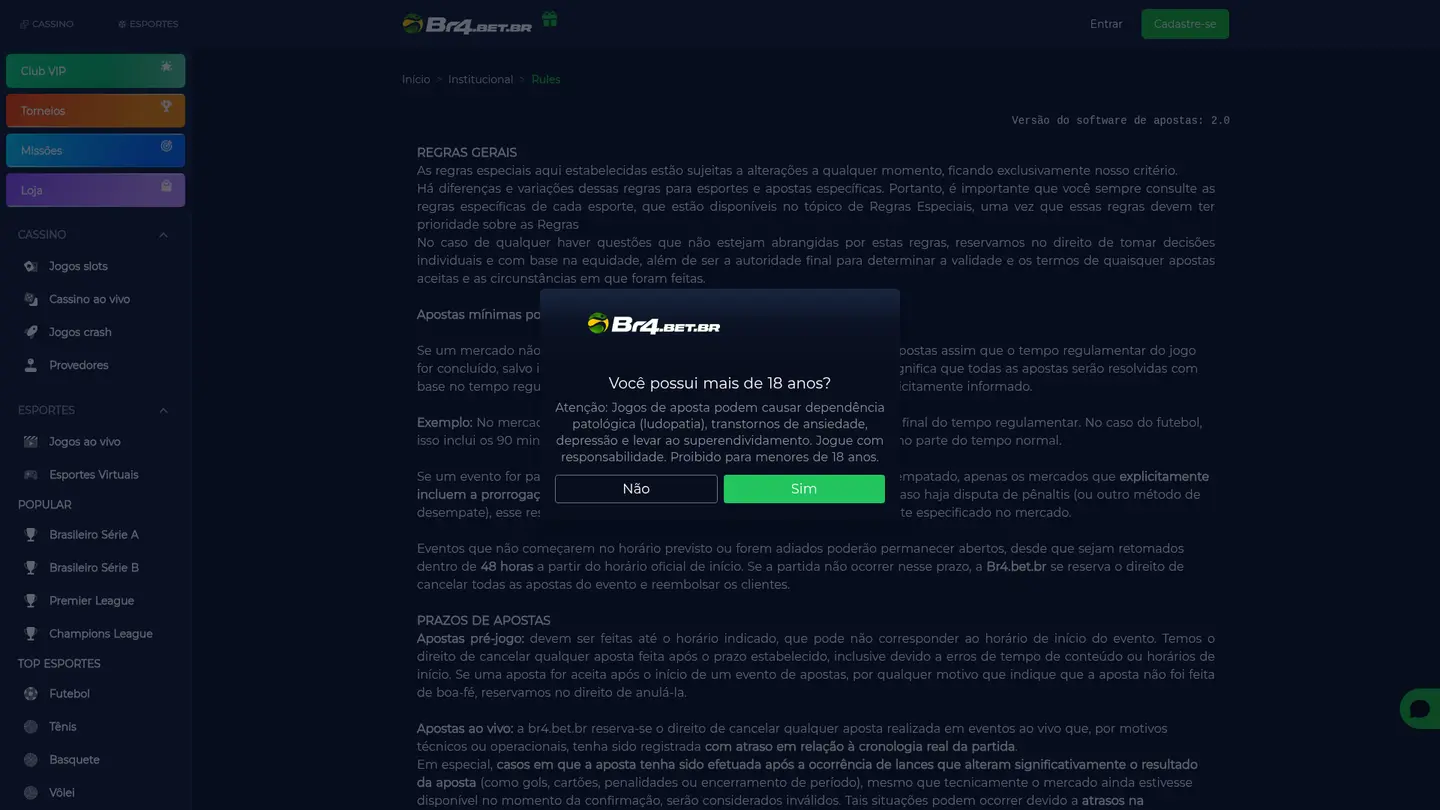 BR4BET Casino — Withdrawal terms