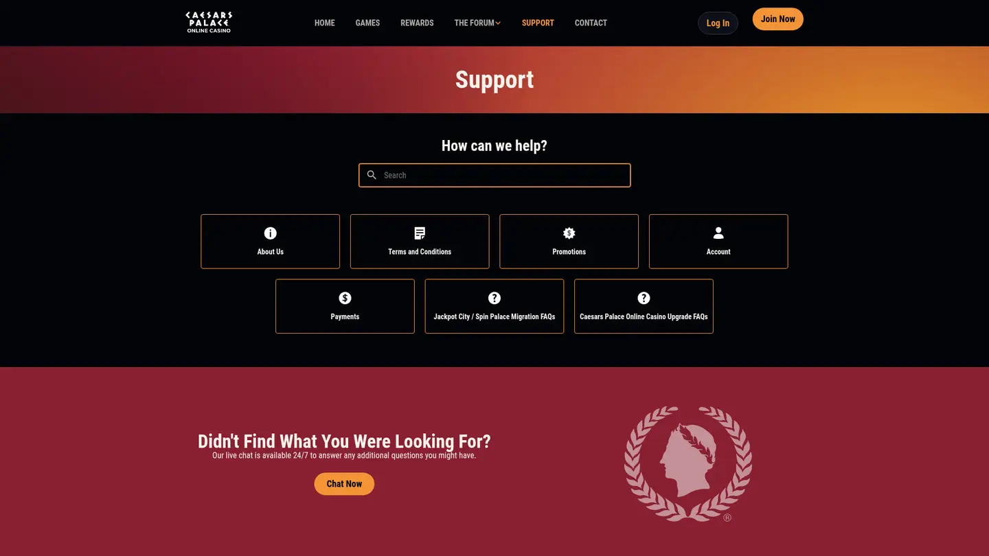 Caesars Palace Online Casino MI — Support and licensing