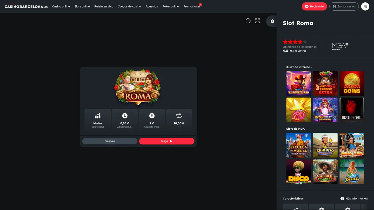 Casino Barcelona — Game lobby