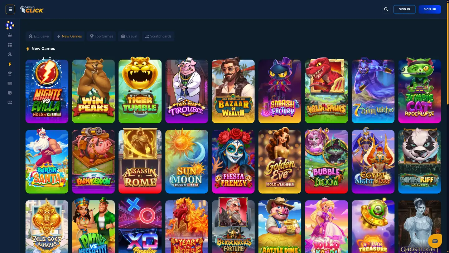 Casino Click — Game lobby