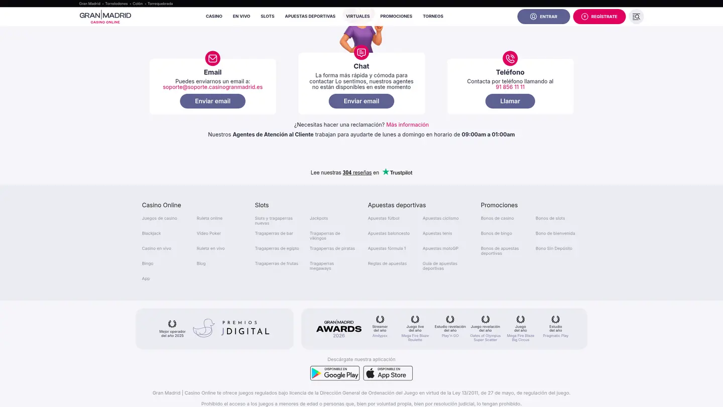 Casino Gran Madrid Online — Payment methods and licensing