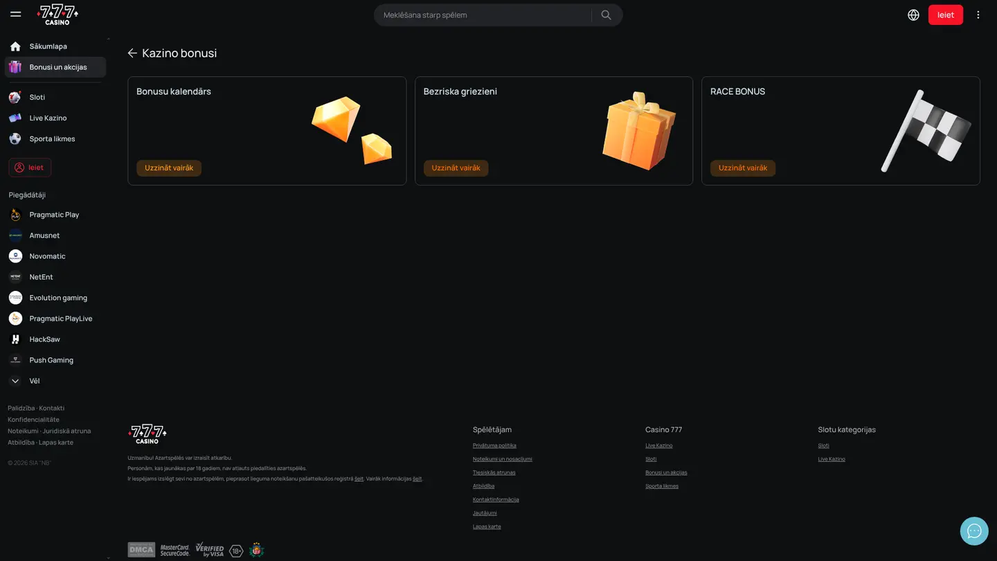 Casino777 ES — Offers in detail