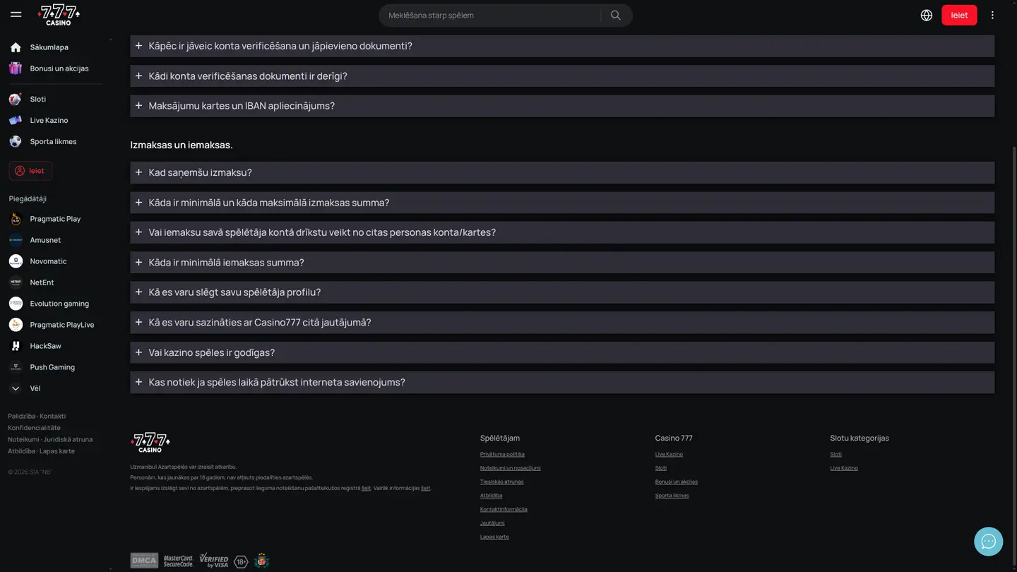 Casino777 ES — Support in detail