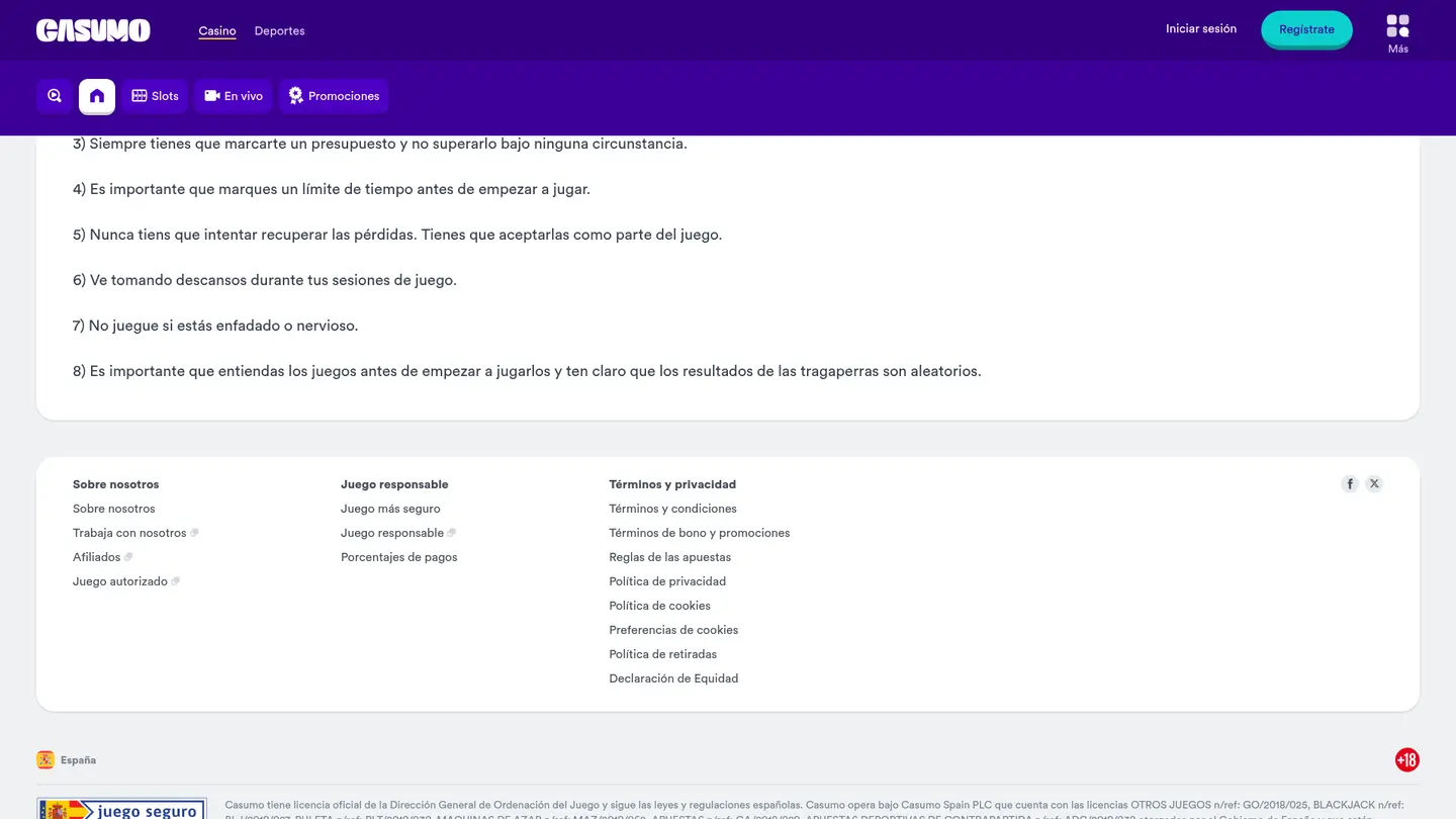 Casumo Casino ES — Payment methods and licensing