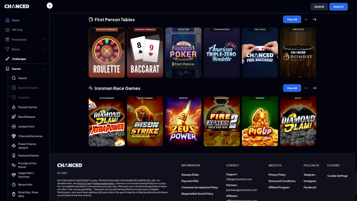 Chanced Casino — Payment methods and licensing