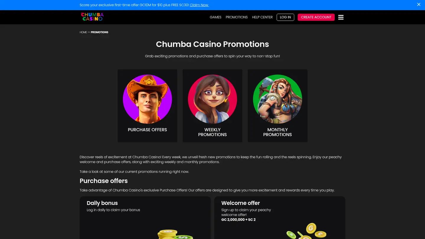 Chumba Social Casino — Promotions