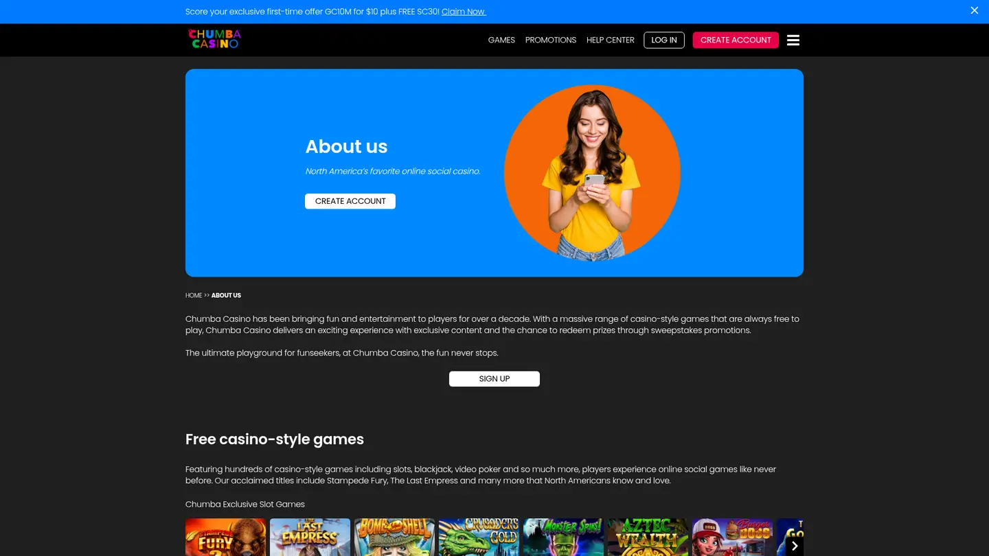 Chumba Social Casino — Support and licensing