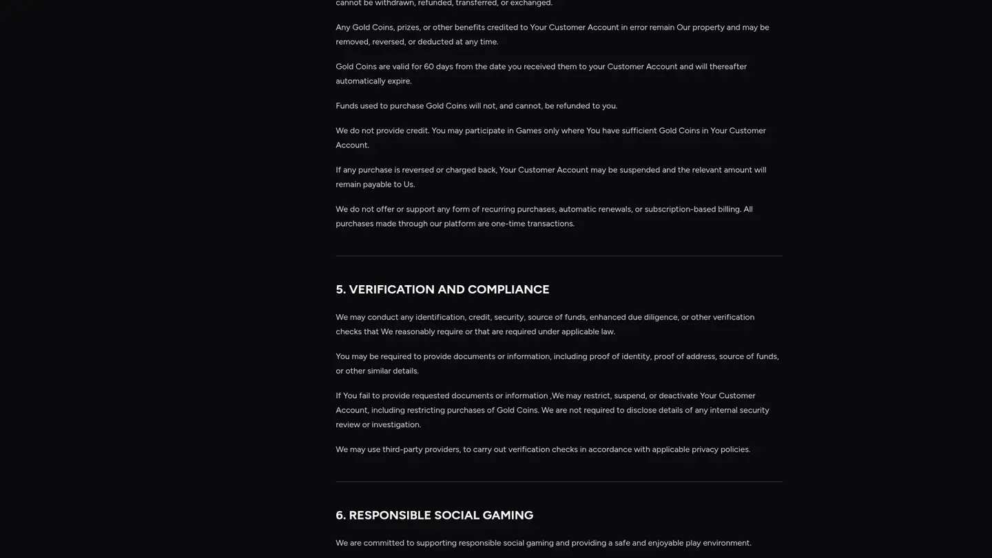 CoinsBack Casino — Terms in detail