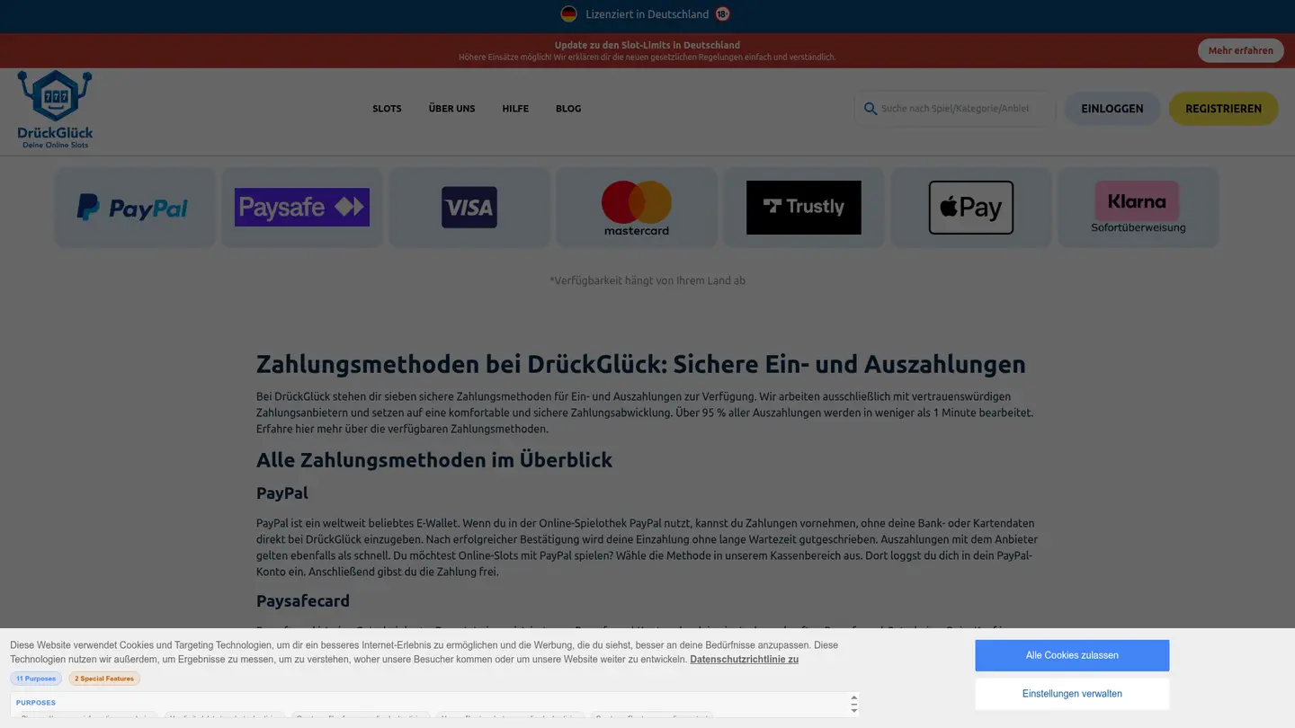 DrückGlück Casino DE — Banking