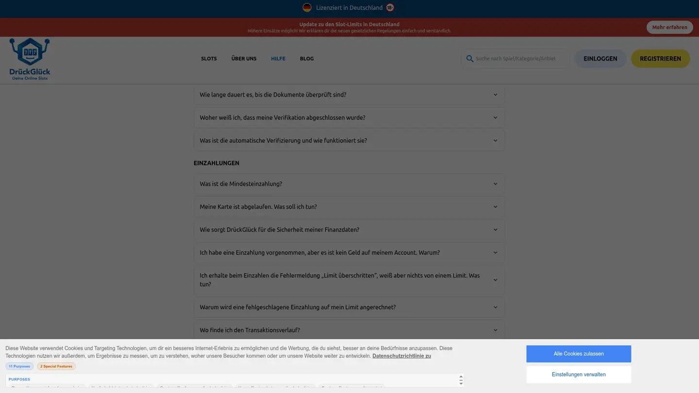 DrückGlück Casino DE — Support in detail