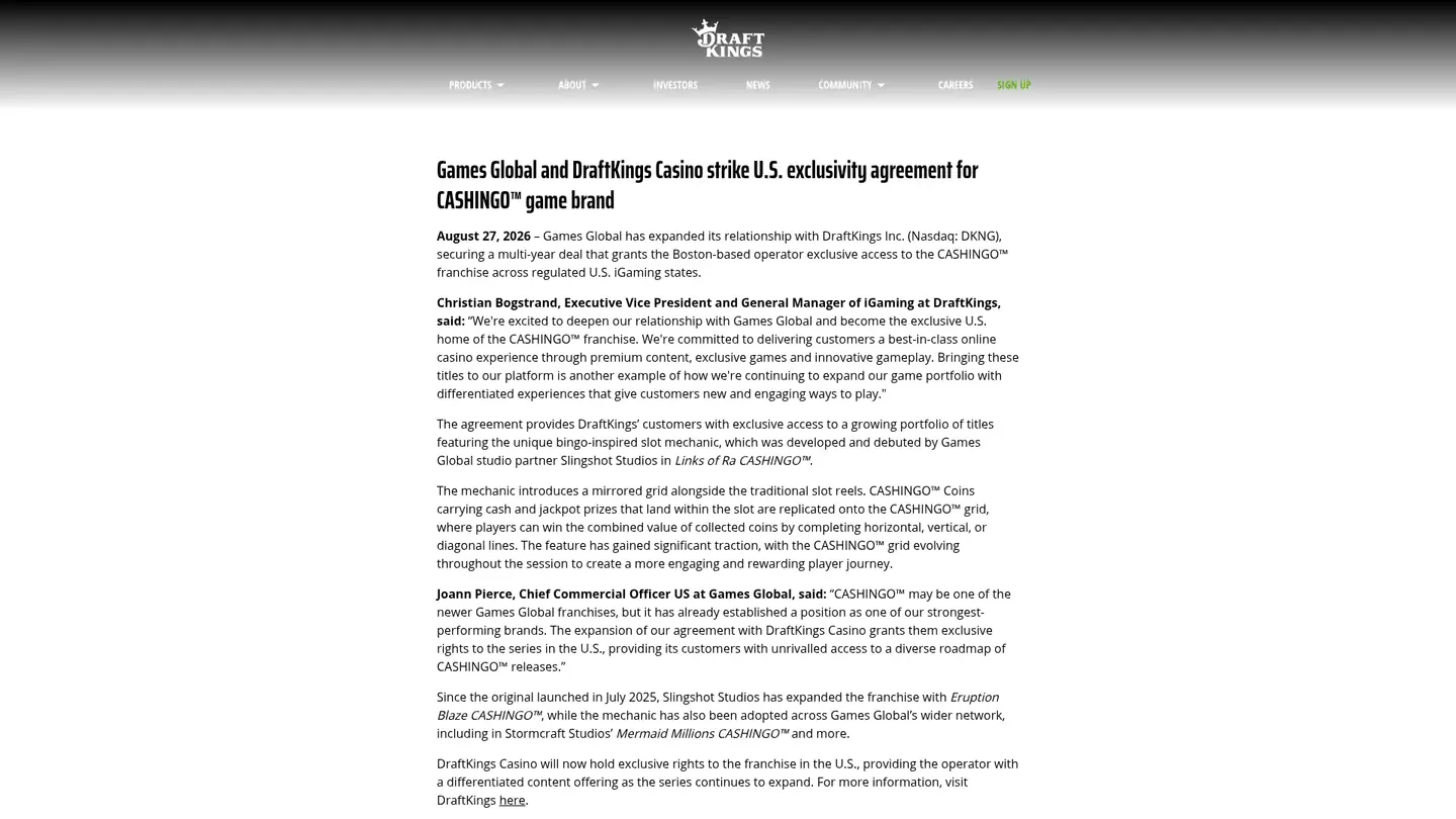 DraftKings Casino Ontario — Game lobby