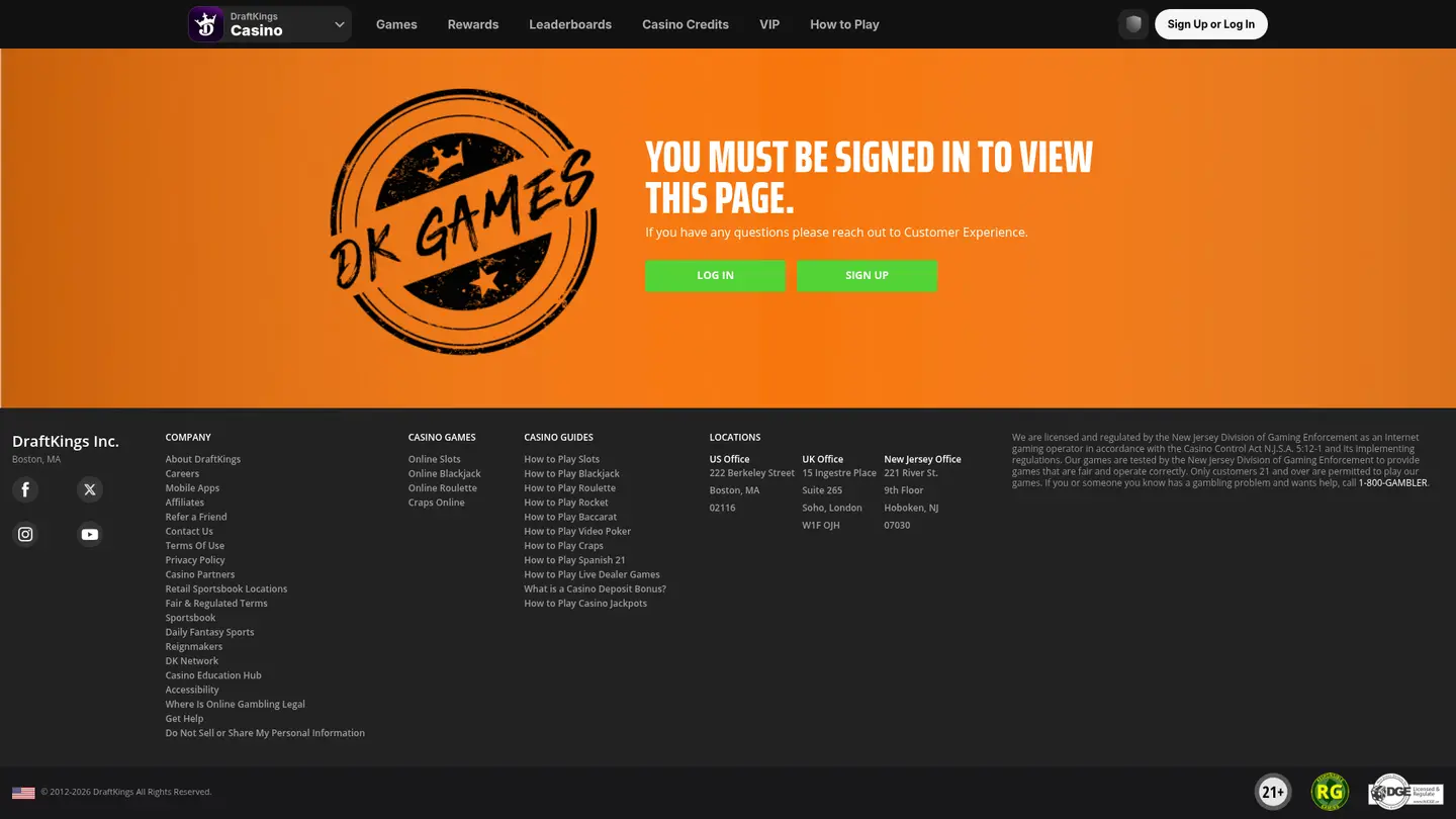 DraftKings Casino — More of the lobby
