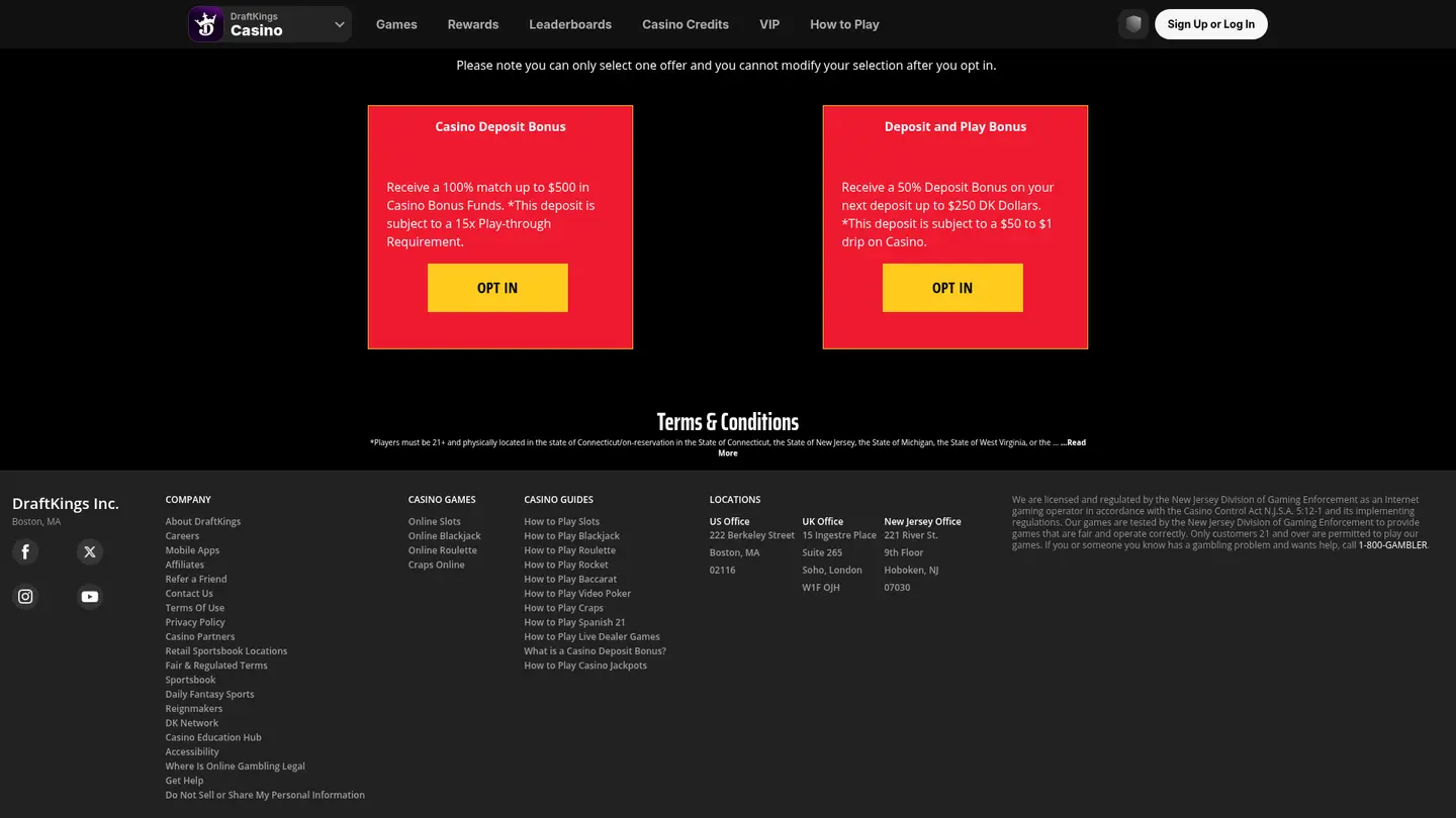 DraftKings Casino — Deposit methods