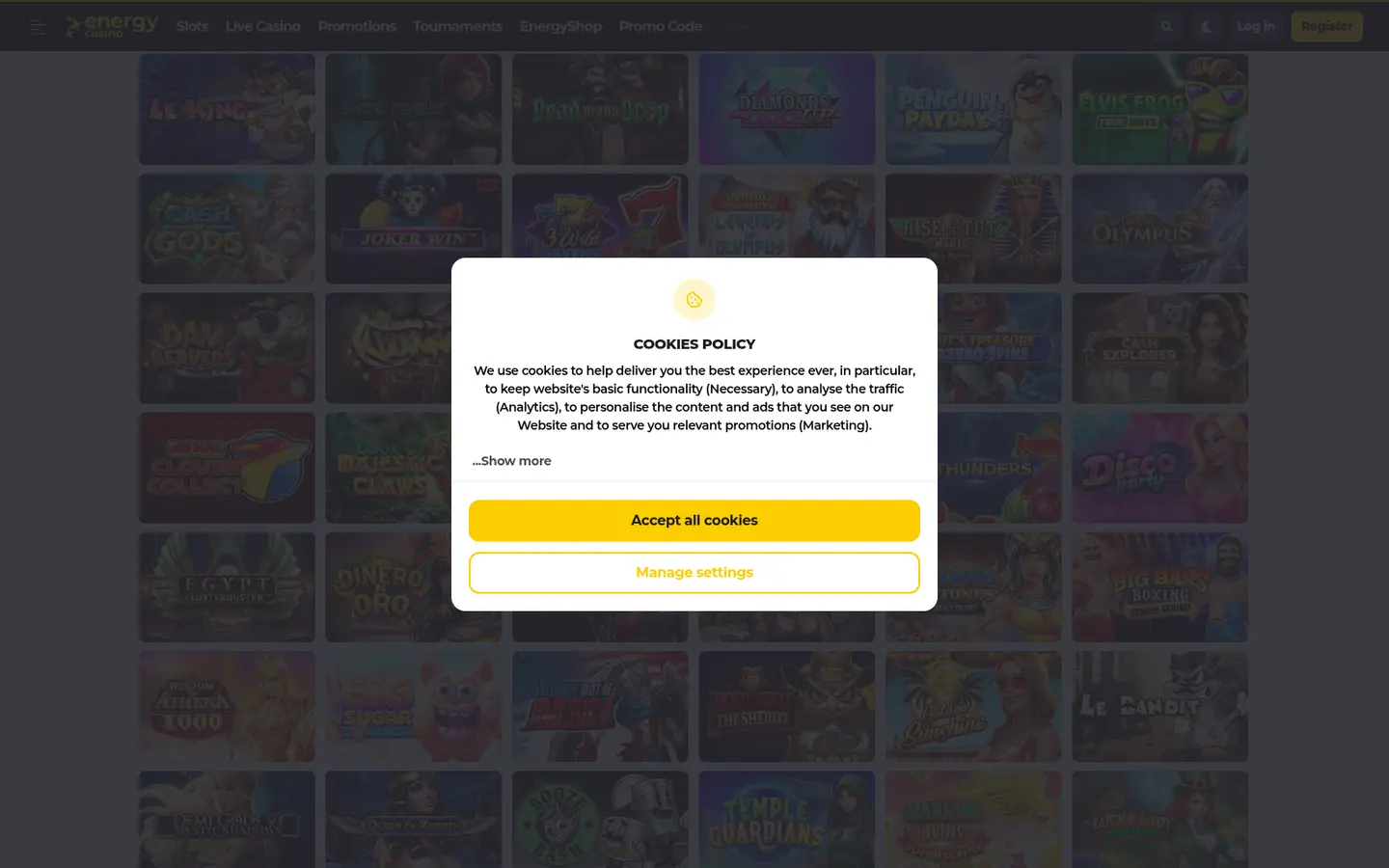Energy Casino — Offers in detail