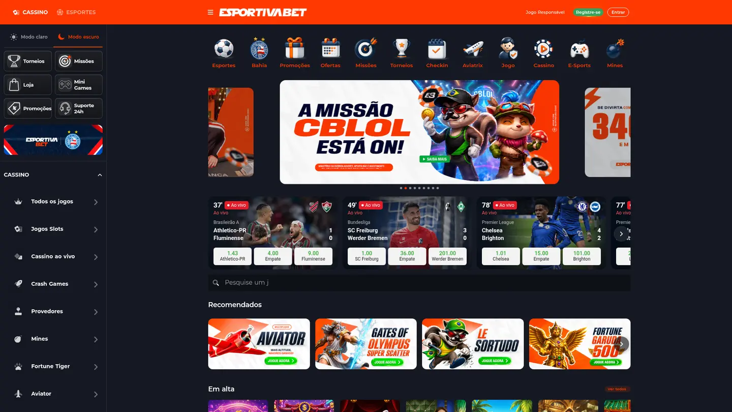 Esportiva Bet Casino — Payment methods and licensing