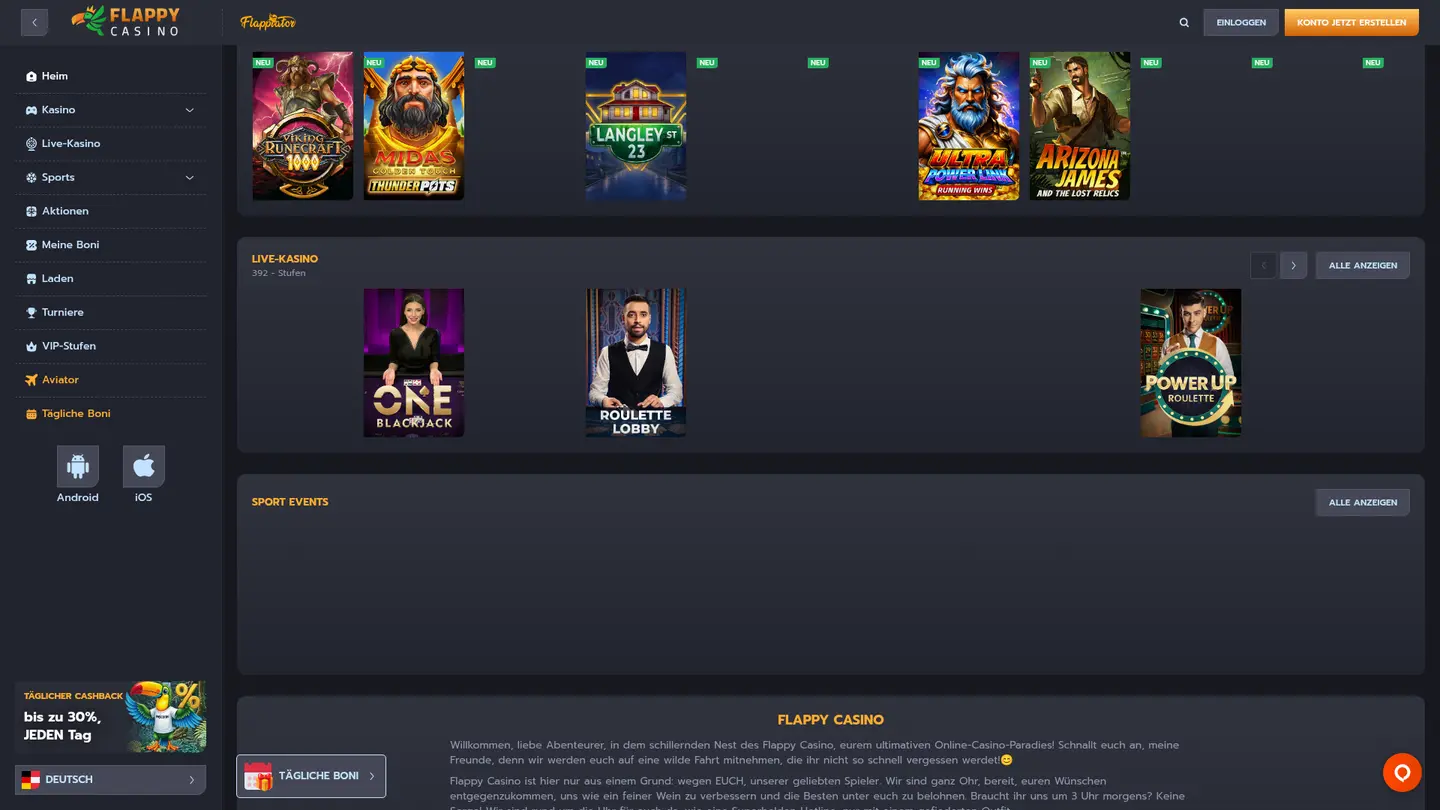 Flappy Casino — Deposit methods