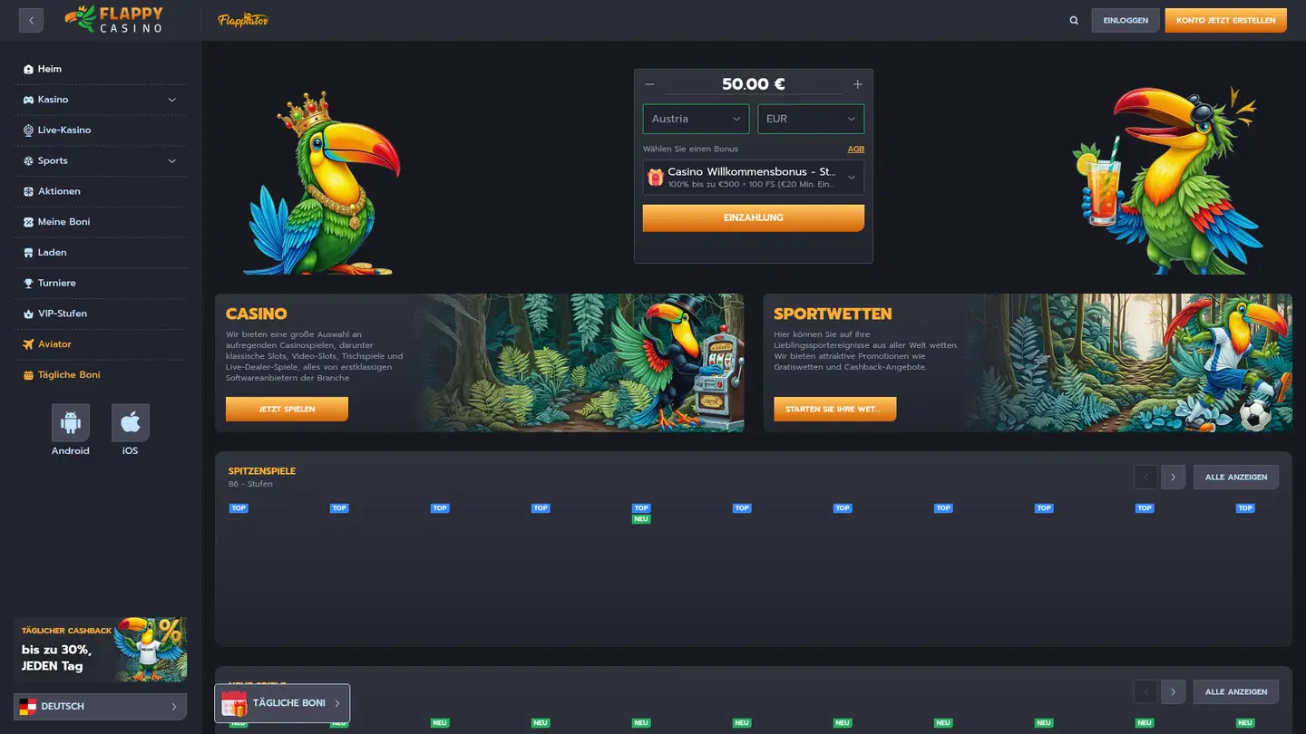 Flappy Casino — Banking