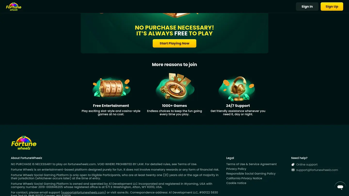 Fortune Wheelz Casino — Payment methods and licensing