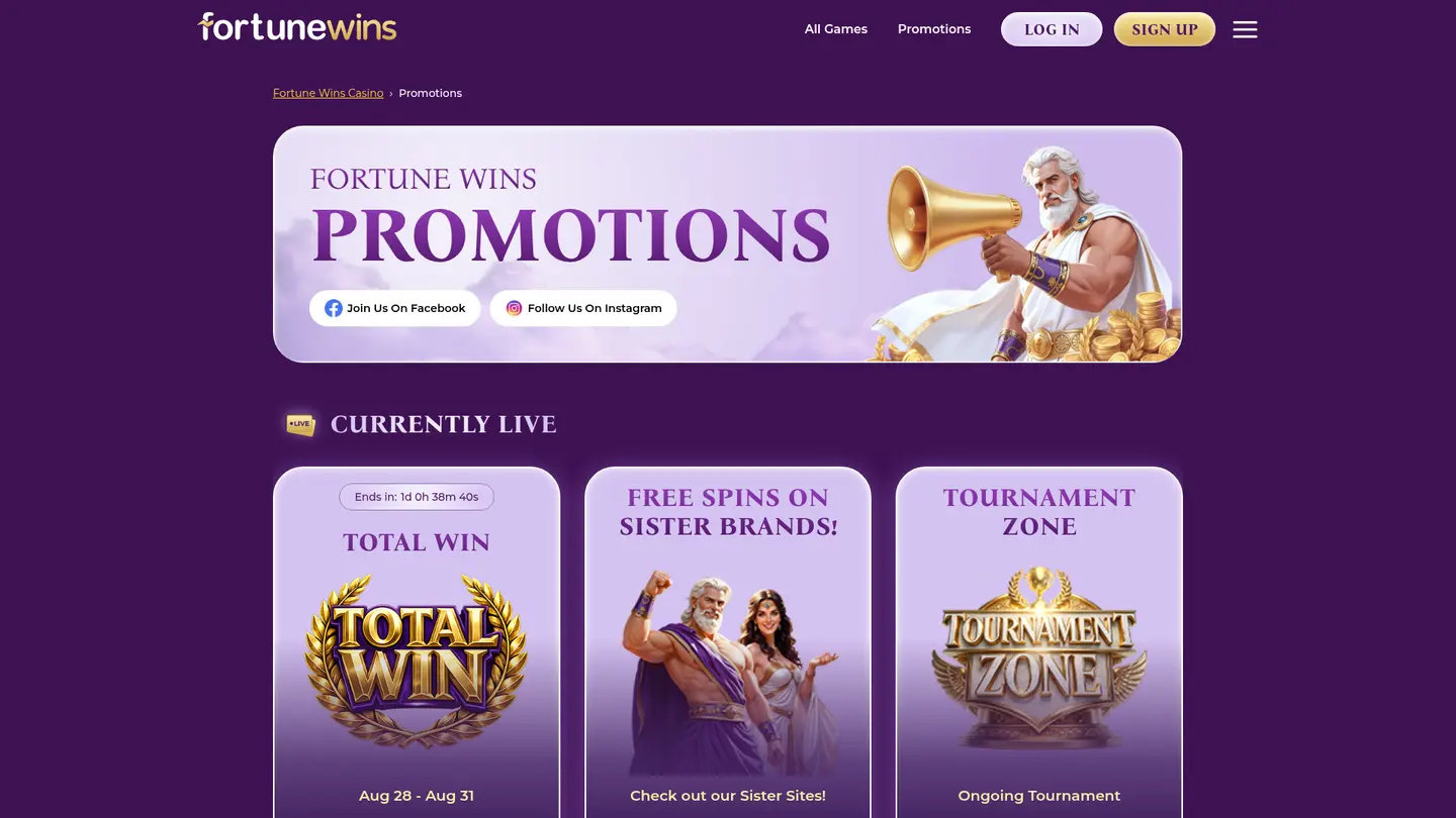 Fortune Wins Casino — Promotions