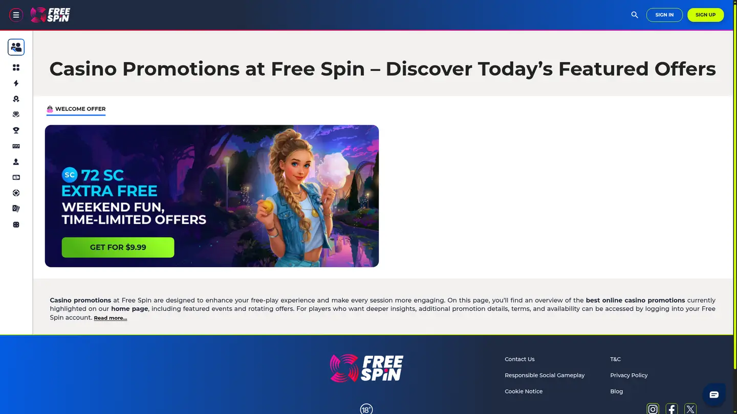 FreeSpin.com Casino — Promotions