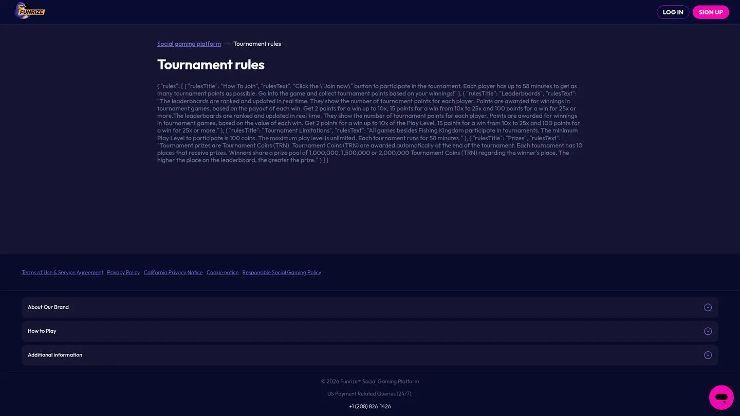 Funrize Casino — Withdrawal terms