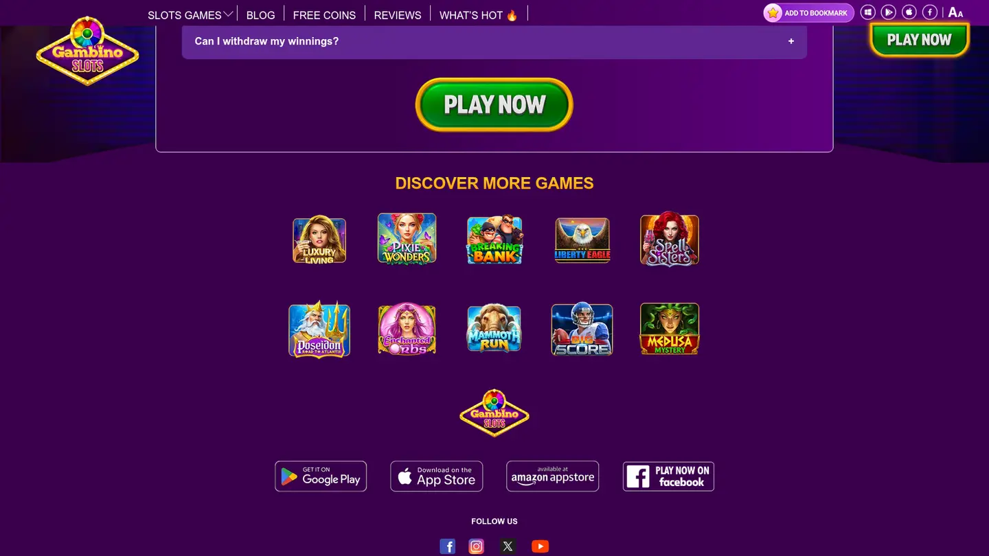 Gambino Slots Casino — Payment methods and licensing