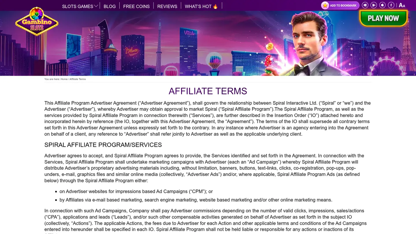 Gambino Slots Casino — Withdrawal terms