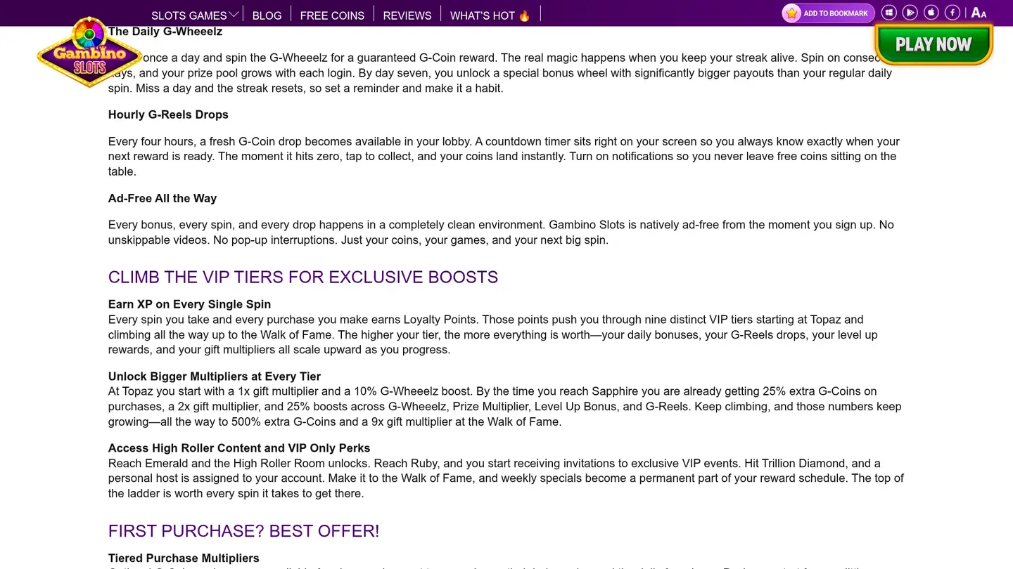 Gambino Slots Casino — Offers in detail